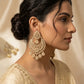 Clear Stones - Royal Teardrop Kundan & Pearl Chandbali Earrings - 6ER240 10Rp26