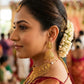 Gold Finish Temple Lakshmi & Peafowl Jhumka Earrings    - Bollywood - Weddings - 15ER221 09Ap26