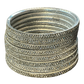 Silver Finish - Set of 8 Stone Bangles -  M to XXL - HAN2601 07Ka26