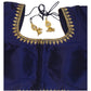 Navy Blue - Dupion Silky Saree / Lehenga blouse - 42" Bust (UK 16) Can be let out to size 18  - KP272 01Hp25