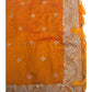 Amber / Burnt Orange - Silky - Party Wear Embroidered Saree with Blouse Piece - SP250409 VP