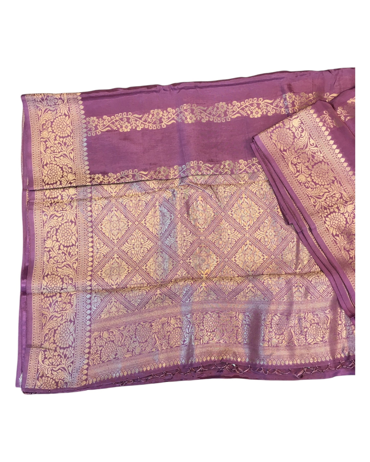 Dusty Pink - Traditional Handloom Banarasi Sari / Saree - with Blouse Piece - SN2401 11VJ24