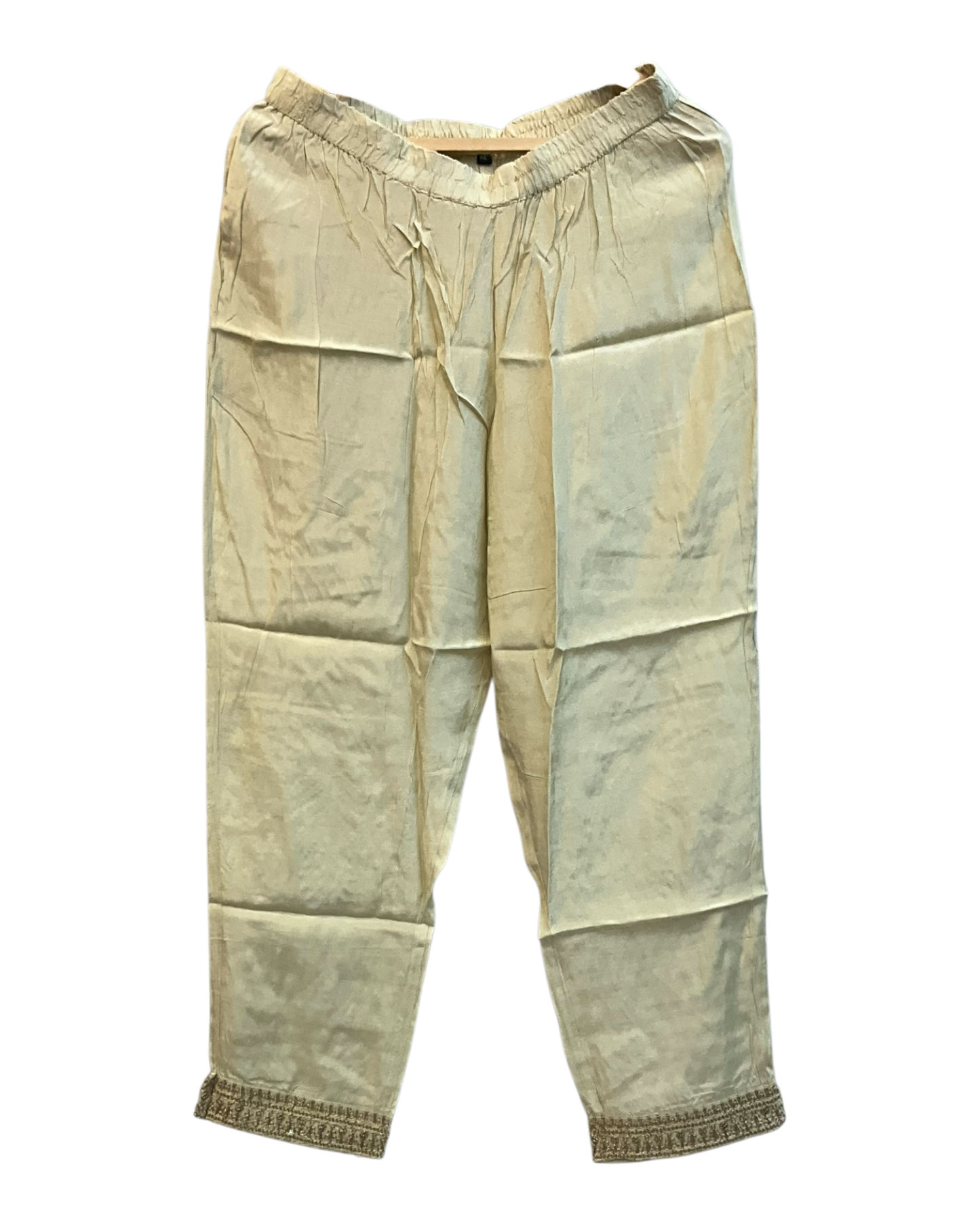 UK 16 / 42" - Cream - Silky Ladies Trousers Suit - Sangeet / Henna / Temple - OC45124 TT