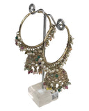 Multi - Large - Antique Finish Traditional Bali Zhumki Earrings - Bollywood - Weddings - JE28 Tp 0724