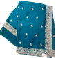 Turquoise - Saree with Thread / Stone Work and Blouse Piece - UK stock - 24hr Dispatch - SP2617 VK