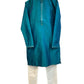 Turquoise Blue - Banarasi Handloom Brocade Mens Indian Kurta set with Trousers - UK Stock - Weddings / Walimas , Sangeet, Diwali, Eid, Mehndi / Henna - VEE2459 VR