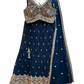 Size UK 14 (40" Bust) Adjustable to Size 16 - Petrol Blue - Banarasi Silky Lehenga Set - Mehndi / Sangeet / Bridesmaids / Weddings / Garba  - UK Stock - 24h Dispatch - JF10505 05PV26