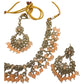 Peach - Large Antique Gold Finish Necklace set - Bollywood - Weddings - KAJ997 KP 0923