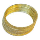 Antique / Dark Gold Stones - Set of 8 Diamante Stone Bangles -  M to XXL - HAN2602 07Ka26