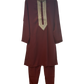 Maroon - Soft Cotton Silky Mens Kurta Set with Rich Embroidery- Sangeet Mehendi Haldi - KCS2002 06VY26