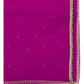Magenta Pink - Ladies Net Dupatta with Gold Lace Border  & Diamante - Mix N Match -  VC2501 T0125
