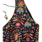 38" Bust (UK 12) Black - Silky Block Print Saree / Lehenga blouse - Can be let out to size 16  - X1199 01KV25