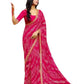 Magenta / Fuchsia - Bandhani Printed - Chiffon Saree with Blouse Piece - KAS-Chuneri 302 10KV25