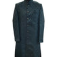 Teal Blue - Classic Self Brocade Mens Sherwani with Quality Buttons - Smart Trousers - UK stock - 2/3 Days Delivery - YD2504 PY