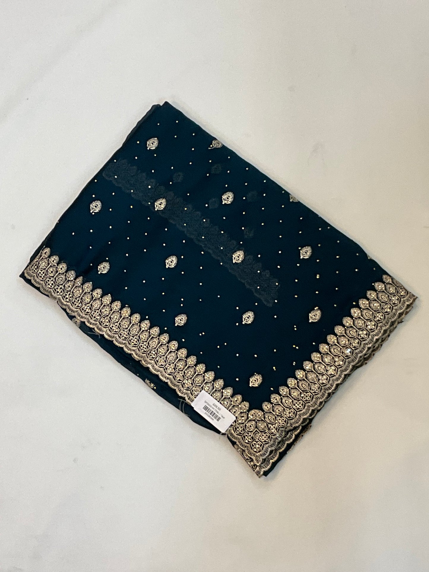 Navy Blue - Fancy Party Saree with Blouse Piece - UK stock - 24hr Dispatch - SP2603 VY