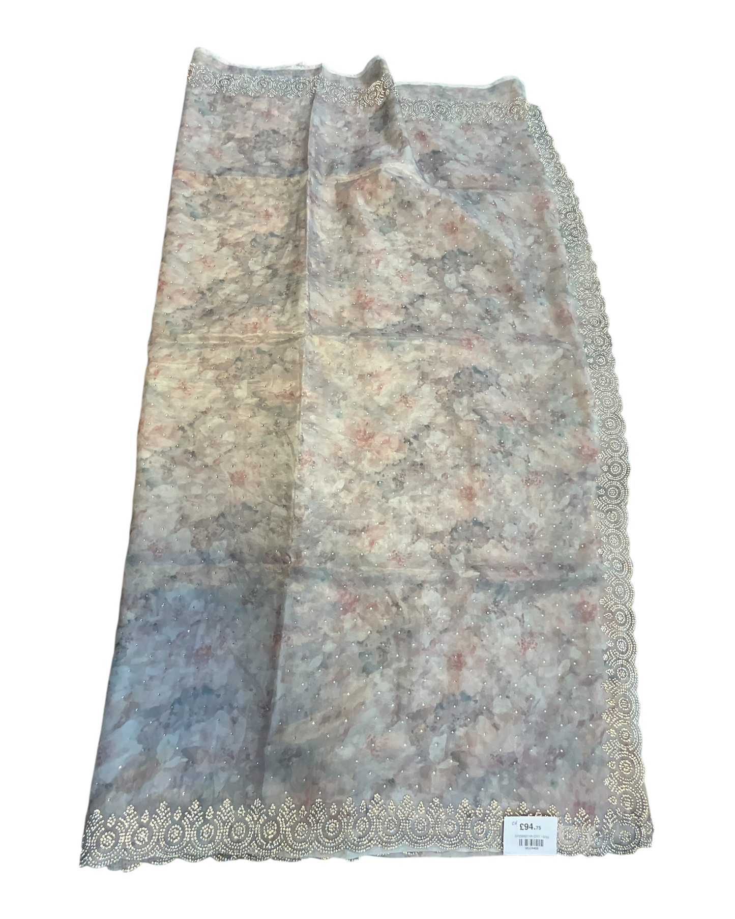 Silver / Grey - Fancy Embroidered Saree with Blouse Piece - UK stock - 24hr Dispatch - SP250621 VA
