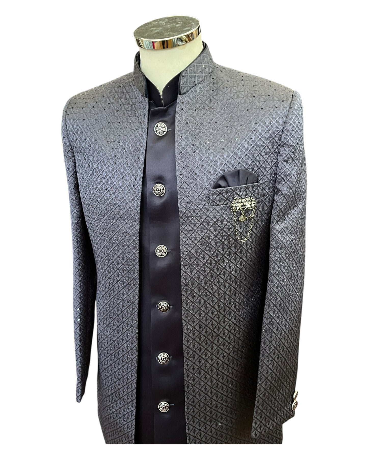 Dark Mauve - PREMIUM Mens Knee Length  Jacket with Long Waistcoat - Sherwani / Indo Western - Fantastic Fit - KCS6633 05RY25