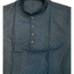 Dark Teal - Self Brocade Mens Kurta Set - Sangeet Mehendi Haldi - KCS1263 KP