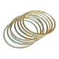 Clear / White Stones Silver Finish - Set of 8 Diamante Stone Bangles -  M to XXL - HAN2602 07Ka26