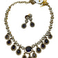 Purple - Small - Antique Gold Finish Necklace Set with Earrings & - AE2521 08KK25