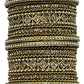 Gold Stone and Pearl - Antique Gold Finish Bangles Set (Set of 18) - UK stock - SM, M, L, XL JAN2611 05P25