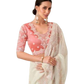 Off White - Fancy Saree with contrast Blouse Piece - UK stock - 24hr Dispatch - TFH205TT