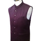 PREMIUM Slim Fit Mens Wine BandhGala / Prince / Chinese Collar Open Jacket with inside Waistcoat- Fantastic Fit - CS2408 JC 0524