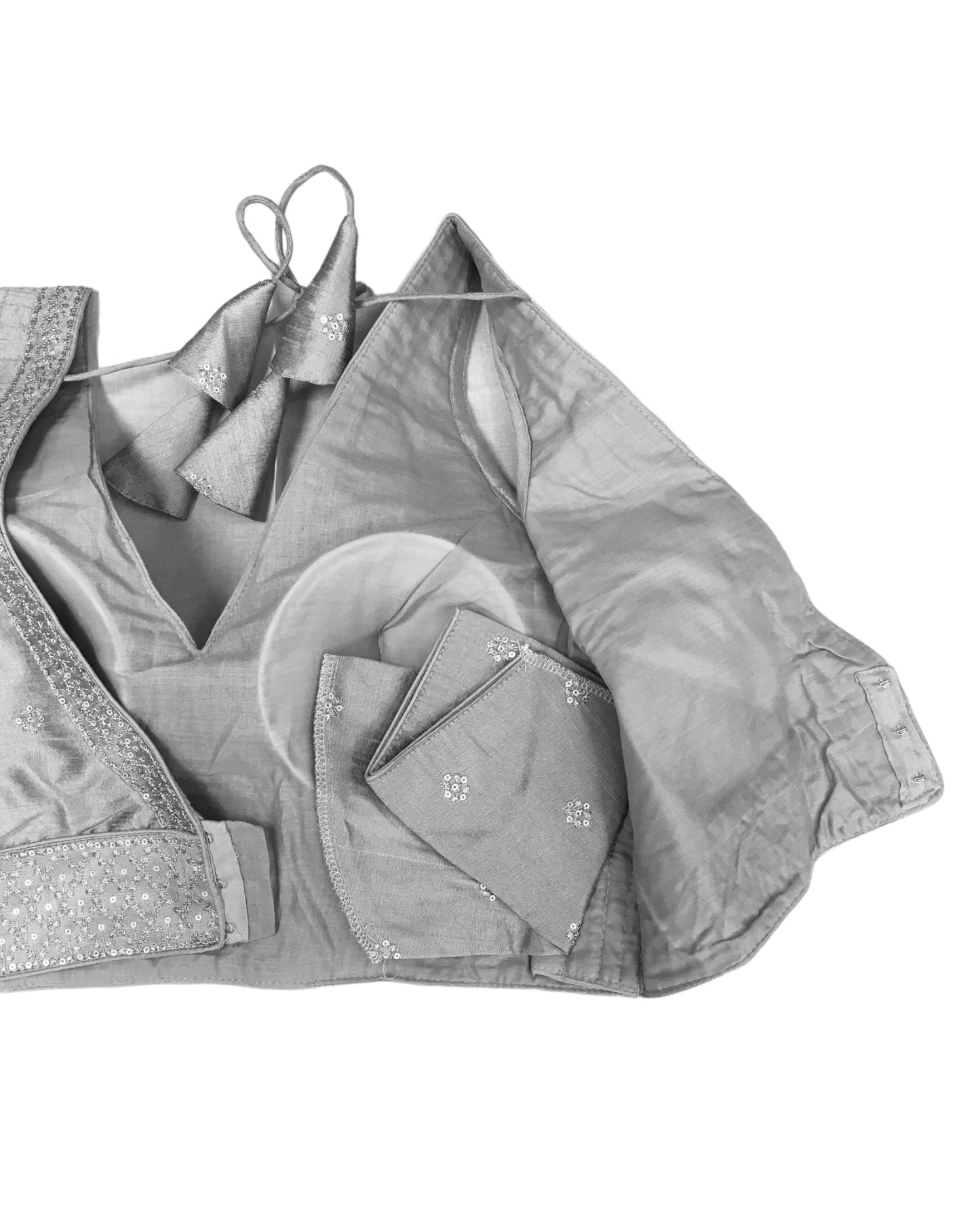 Plum - Dupion Silky Saree / Lehenga blouse - 38" Bust (UK 12) Can be let out to size 16  - AF2406 H 0324