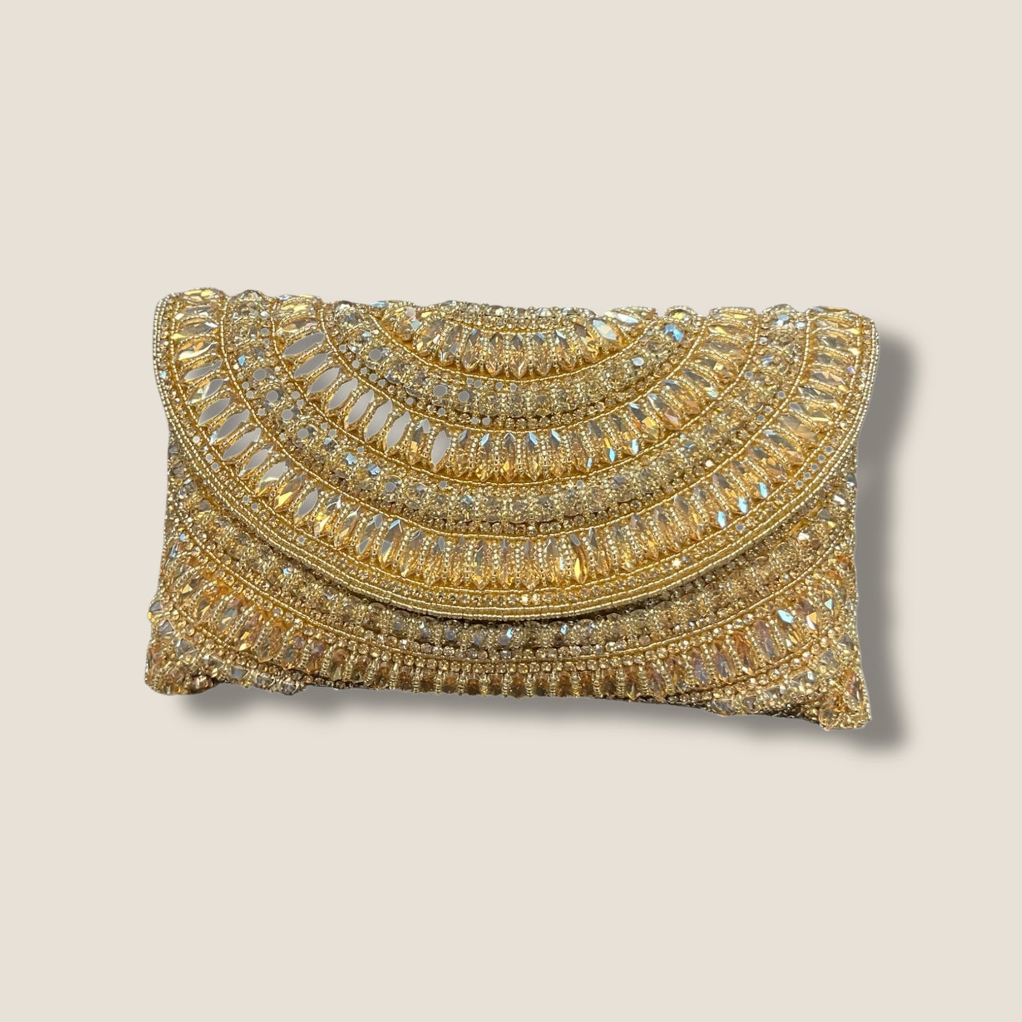 Gold Finish - Rich Hand Embroidered Clutch Bag / Handbag -Bollywood / Weddings - AKB238 05KP25