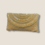 Gold Finish - Rich Hand Embroidered Clutch Bag / Handbag -Bollywood / Weddings - AKB238 05KP25