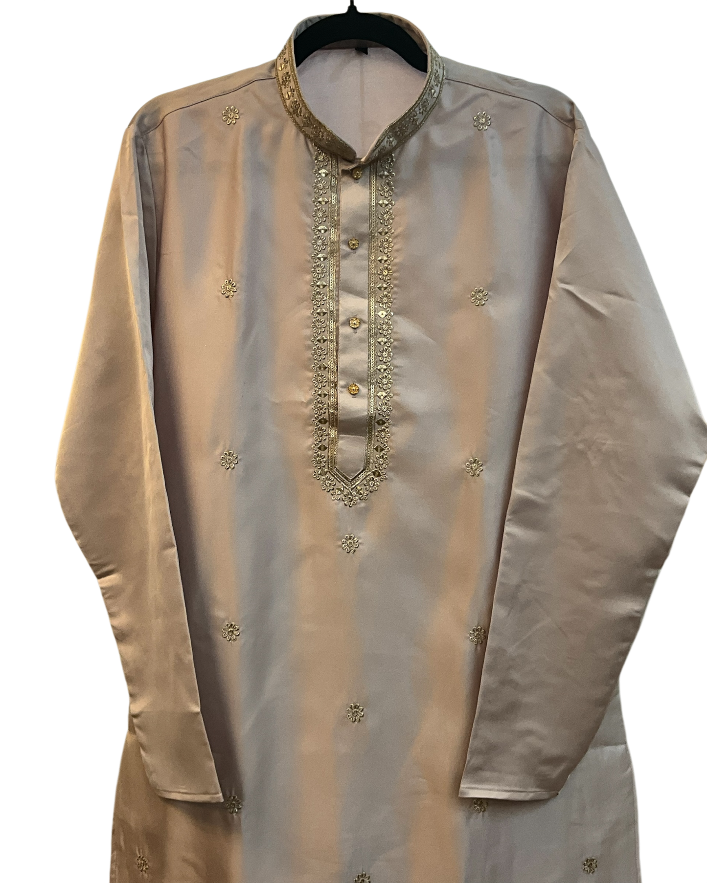 Baby Pink - Pastel - Soft Cotton Silky Mens Kurta Set with Neck Thread Embroidery- Sangeet Mehendi Haldi - KCS1019 06KC26