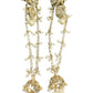 Clear / White / Pearl - Medium - Antique Gold Finish Traditional Earrings - Bollywood - Weddings - 15JE62 07R26