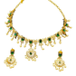 Green - Medium - Antique Gold Finish Necklace Set with Earrings & - AE2523 08KY25