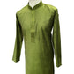 Henna / Mehendi Green - Cotton Silky Self Brocade Mens Kurta Set - Sangeet Mehendi Haldi - KCS1003 KK 1123