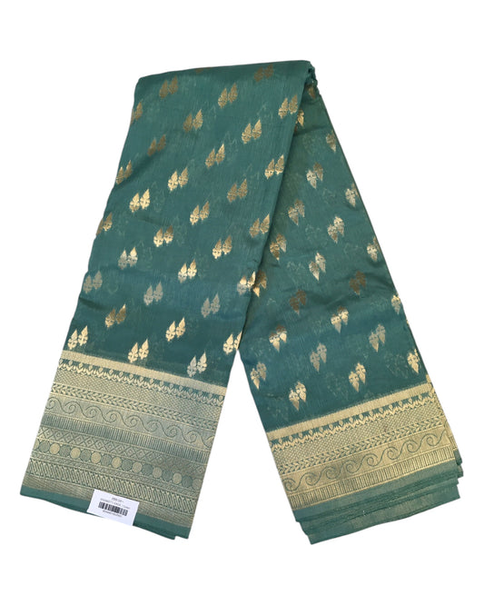 Sage Green - Traditional Handloom Banarasi Sari / Saree - with Blouse Piece - SN2402 11TY24