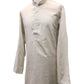 Leather Cotton Mens Indian Kurta set in Beige - for Sangeet, Mehndi, Eid Celebration (with smart trousers) - FILO 0822 KP