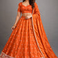 Orange - Silky Lehenga Set - Mehndi / Sangeet / Bridesmaid / Weddings / Garba  - Size UK 12 (38" Bust) Adjustable to Size 14 - UK Stock - 24h Dispatch - AF2602 02TY26