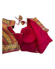 UK 16 (42 Bust) Multi Coloured - Banarasi Brocade Saree / Lehenga blouse - Can be let out to size 18  - B227 01KP25