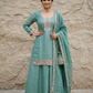 UK 12 / 38" - Sea Green - Ladies Sharara / Palazzo Trousers Suit - UK Stock - Sangeet / Henna / Weddings - DIL13113 TT