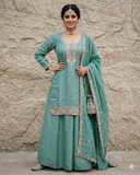 UK 12 / 38" - Sea Green - Ladies Sharara / Palazzo Trousers Suit - UK Stock - Sangeet / Henna / Weddings - DIL13113 TT