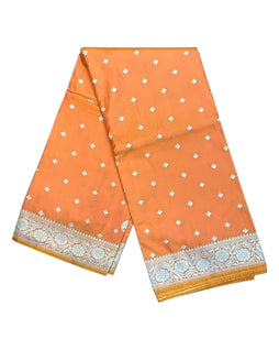 Light Orange - Classic Banarasi Soft Silky Saree with Blouse Piece - UK stock - 24hr Dispatch - UST2501 VT