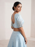 Size 40" / UK 14 - Cream - Zari Embroidered Silk Blouse with Elbow-Length Sleeves - UK Stock - With Margin inside - VAM1296 - KY