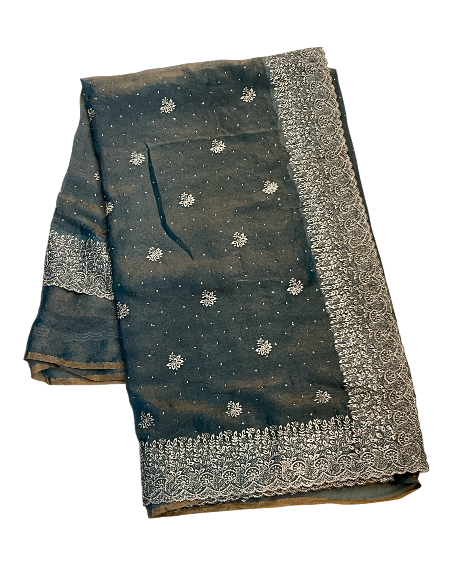 Turquoise Blue - Classic Saree with Thread Work Border and Blouse Piece - UK stock - 24hr Dispatch - RS2534 VY