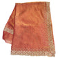 Burnt Orange - Self Print Crepe - Party Wear Embroidered Saree with Blouse Piece - SP2504022 T