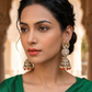 Orange & Pearl Tiered Jhumka Earrings - Bollywood - Weddings - 6JE135 09A26