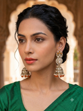 Orange & Pearl Tiered Jhumka Earrings - Bollywood - Weddings - 6JE135 09A26