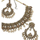 Gold - Large Size Antique Gold Finish Necklace Set with Earrings - SB396  11KK24