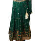 Green - Delicately Embroidered Chiffon Designer Lehenga Set - UK 12-16 - UK Stock - 24h Dispatch - NE2402 KYP 0724