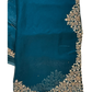Teal - Rich Saree with Stone Work Border and Blouse Piece - UK stock - 24hr Dispatch - RS2511 TA
