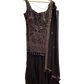 UK 18 / 44" - Dark Wine - Designer Ladies Indian Medium Top Palazzo Trousers Suit - UK Stock - 2/3 days delivery - VMK CHARMI RP